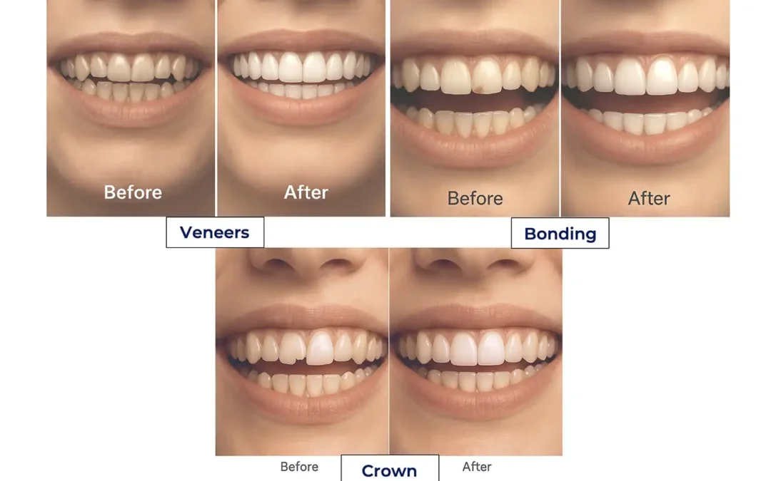 the Difference Between Veneers, Dental Bonding, and Crowns